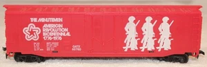 1976 TYCO HO SCALE BICENTENNIAL THE MINUTEMEN RED BOX CAR (NO PACKAGING) - Picture 1 of 4