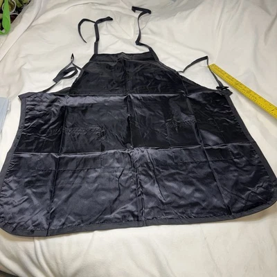 Acryl Coated Nylon Stylist Apron With Ties And Pockets, Black, Regis - Image 1 of 4