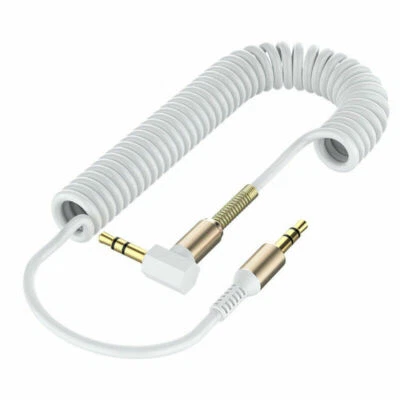 LOTE DE CABLES AUXILIARES macho a macho de 3,5 mm en forma de L ángulo recto conector para auriculares de audio para automóvil Foto 1 de 4
