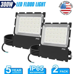 2-Pack LED Flood Light 300W Outdoor Billboard Sport Court Light Floodlight 5000K - Picture 1 of 11