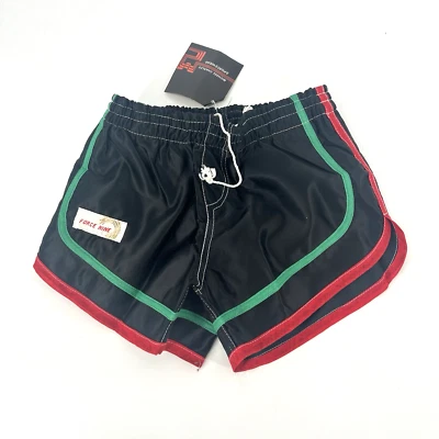 1970s Sports Shorts Vintage Deadstock Black Nylon Made in England Womens S Uk 8 - Image 1 of 4