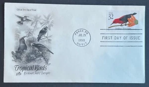 TROPICAL BIRDS JUL 29 1998 PONCE PR ARTCRAFT FIRST DAY COVER (FDC) - Picture 1 of 1