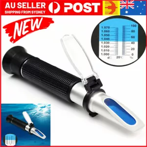 Salinity Refractometer Meter Tester 0-100% Aquarium Sea Salt Water for Aquarium - Picture 1 of 12