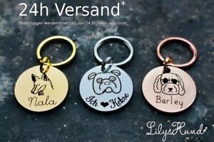 Namensschild für Hunde Katze / Personalisierte Hundemarke mit Gravur Edelstahl