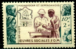 1950 Overseas relief org.,Social work,Medicine,Doctor,Ship,Madagascar,Mi.419,MNH - Picture 1 of 2