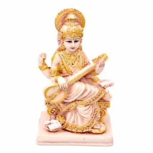 Resin Goddess Saraswati JI Idol for Home/Temple ( 08x10x20 cm, Multicolor) US - Picture 1 of 3