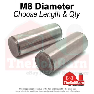 M8 Metric Dowel Pins Alloy Steel Plain (Choose Length & Quantity) - Picture 1 of 17