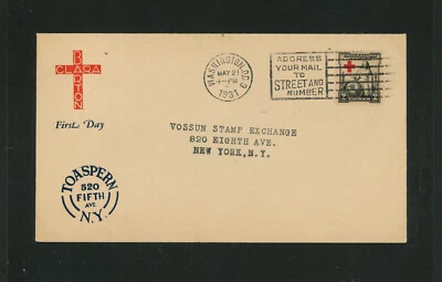 1931 FDC 702-17 Cachet VF Cover Red Cross Toaspern Clara Barton - Image 1 of 2