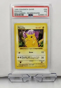 ⚡1999 Shadowless Red Cheek Pikachu 58/102 PSA 7 Near Mint Pokemon Trading Card - Picture 1 of 2