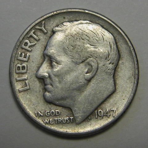 1947 Silver Roosevelt Dime in Average Circulated Condition Priced Right FREE S&H Cover
