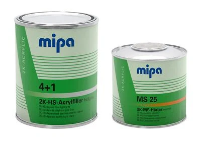 Set 1,5 L Mipa 4+1 Acrylfiller HS - 2K-HS-Füller hellgrau (ca. RAL 7035) inkl. M - Bild 1 von 4