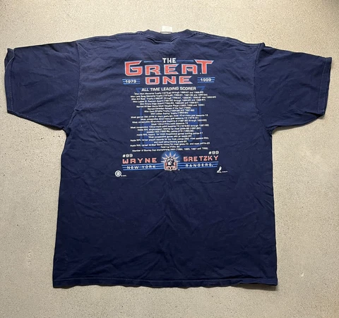 Vintage 90s Pro Player New York Rangers Wayne Gretzky Retirement Tribute Tee XXL Cover