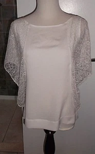 SOPHENE WHITE LACE SLEEVE TOP NWT MISSES SMALL NWT$149 - Picture 1 of 3