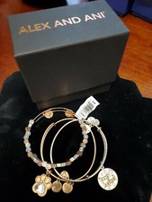 Alex and Ani Paws and Reflect Set of 3, Two-Tone Bangle Bracelet NWT