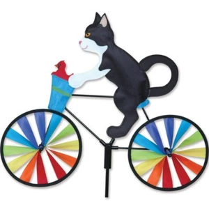 20" TUXEDO CAT on a Bike Spinner, Whirligig, Garden Stake by Premier Design - Picture 1 of 1