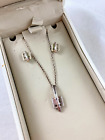 Retro Kit Heath Silver Pendant with 18" chain and stud Earrings set Abstract