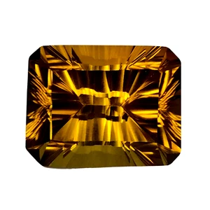 15.13 CTS & 16.6 X 13.0 X 10.6 MM Octagon Fantasy Shape Natural Citrine - Picture 1 of 3