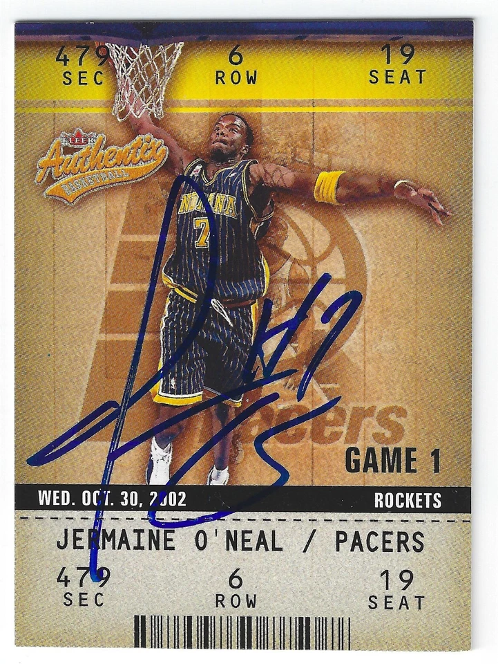 JERMAINE O'NEAL INDIANA PACERS SIGNED CARD HEAT GOLDEN STATE WARRIORS CELTICS - Image 1 of 1