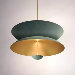 Brass Chandelier Flush Mount Pendant Light Fixture. Fully Brass Ceiling light - Picture 1 of 6