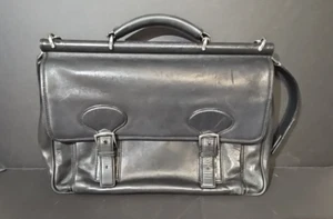 COACH Vintage Soft Black Leather BRIEFCASE Silver HW J23-5235 - READ - Picture 1 of 24