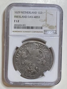 1629 Netherland 1LD Friesland Lion Daler DAV-4853 NGC F 12 - Picture 1 of 2