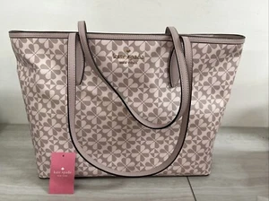 Kate Spade Tote Hollie Spade Clover Geo Black Large Bag WKRU6593 NWT Authentic - Picture 1 of 8