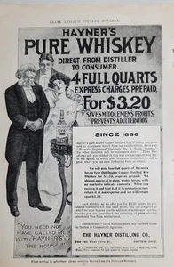 1900 Original Ad Pure Whiskey The Hayner Distilling Co. Dayton OH - Picture 1 of 1