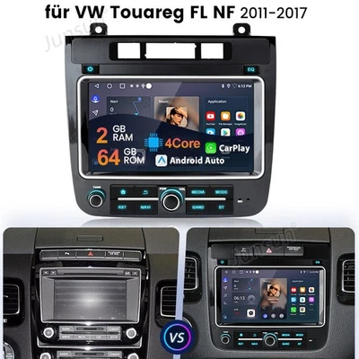 Für VW Touareg FL NF 2011-2017 Autoradio GPS Navi 2+64GB Android 14 Carplay DAB+ - Bild 1 von 4