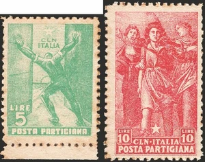 Emissioni C.L.N. Parma 1945 Posta partigiana, serie n° 1/2. Certificato: CiBaFil - Picture 1 of 1