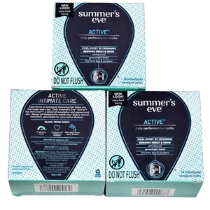 3er Pack Summer's Eve Active Daily Performance Tücher entfernen Schweiß & Geruch 14 Stück - Bild 1 von 1