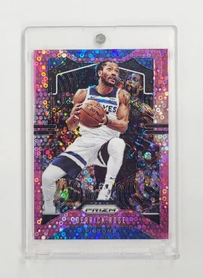 MINT #/50 PINK FAST BREAK DISCO 2019-20 Panini Prizm #237 Derrick Rose TWOLVES  - Image 1 of 2