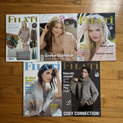 Lot Of 5 Knitting Magazines Lana Grossa- Filati -Linea Pura- Filati Home - Image 1 of 4