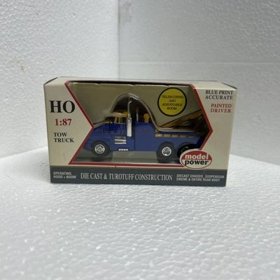 Model power HO 1/87 tow truck, blue and yellow colors - Image 1 of 4