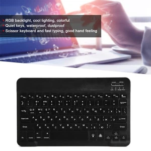 Black Russian Wireless Keyboard 10in With RGB Backlight Square - Picture 1 of 24