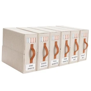 6 Pack Bed Sheet Organizers and Storage; Foldable Linen Closet Organizers and - Picture 1 of 8