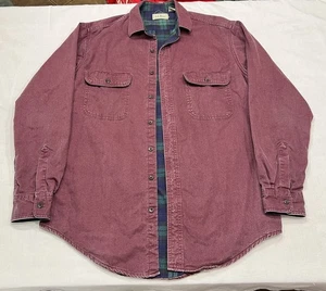 LL Bean Hurricane Hemd Rot Canvas Flanell Gefüttert Langarm Arbeit Knopfleiste Med - Bild 1 von 7