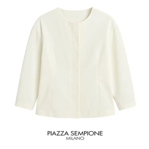 NUEVO Blazer Piazza Sempione Open Mandarín Botón Oculto Talla 40 EE. UU. 4 - Imagen 1 de 12