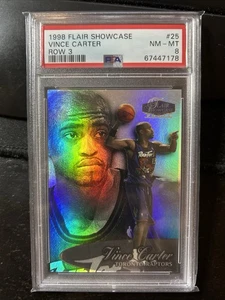 1998 Flair Showcase Vince Carter Row 3 Rookie #25 PSA 8 RC Bb - Picture 1 of 1
