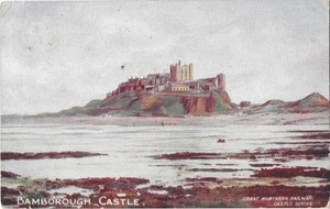 Edwardian Great Northern Railway Postcard Bamborough Castle 1909 Photochrom GNR - Picture 1 of 2