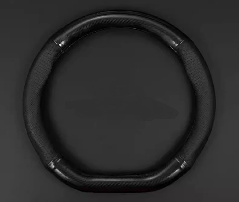 Cubierta de volante de cuero PU + fibra de carbono de 15" para Lincoln 1990-2026 todos los autos Foto 1 de 4