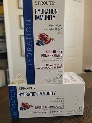 Sprouts Hydration Immunity Packets Blueberry Pomegranate Mushroom Blend 30 Count - Image 1 of 4