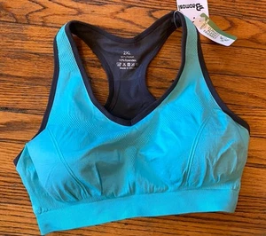 NWT Baomosi Sports Bra Racerback Padded High Impact Women’s 2XL Aqua Blue - Picture 1 of 7