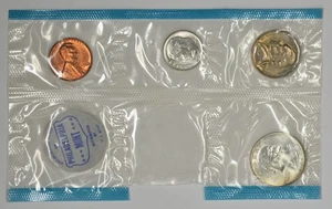 1962 P BU Set Coins 1C 5C 10C 25C in Mint Cellophane - Picture 1 of 2