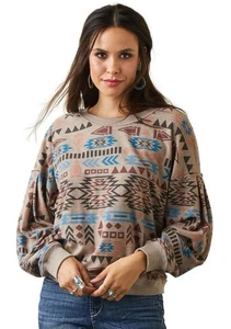 Ariat Damen M Rainbow Vista Azteken Wende-Sweatshirt Southwest braun $ 70 - Bild 1 von 9