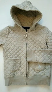 Excellent Condition Girls Med 7/8 :BABY PHAT: Tan Quilted Hooded Coat Jacket - Picture 1 of 1