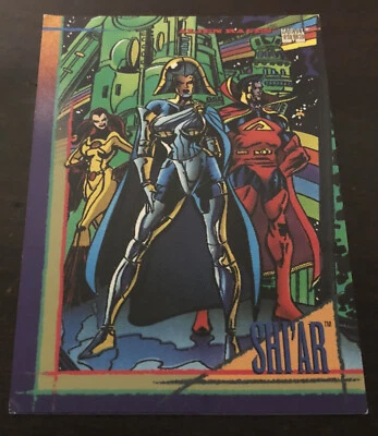 SHI'AR 1993 Marvel Universe Series 4 SkyBox BASE Trading Card #124 Alien Races - Image 1 of 2