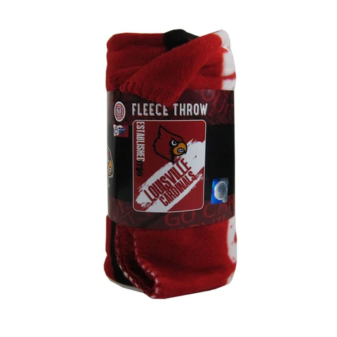 Brand New NCAA Louisville Cardinals Large Soft Fleece Throw Blanket 50" X 60" Cover