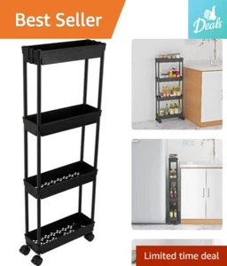 Narrow Shelf Storage Cart - Mobile Shelving Unit Organizer for Kitchen, Bathroom - Picture 1 of 9