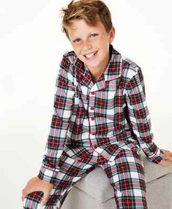 Family PJs Kids Size 6-7 Stewart Plaid Pajama Set - Picture 1 of 2