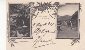 C2910) UN SALUTO DA ALAGNA (VERCELLI), DUE VEDUTINE. VIAGGIATA NEL 1901. - Bild 1 von 1
